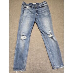 Flying Monkey Womens Jeans Size 32 Medium Wash Distressed Skinny Fit